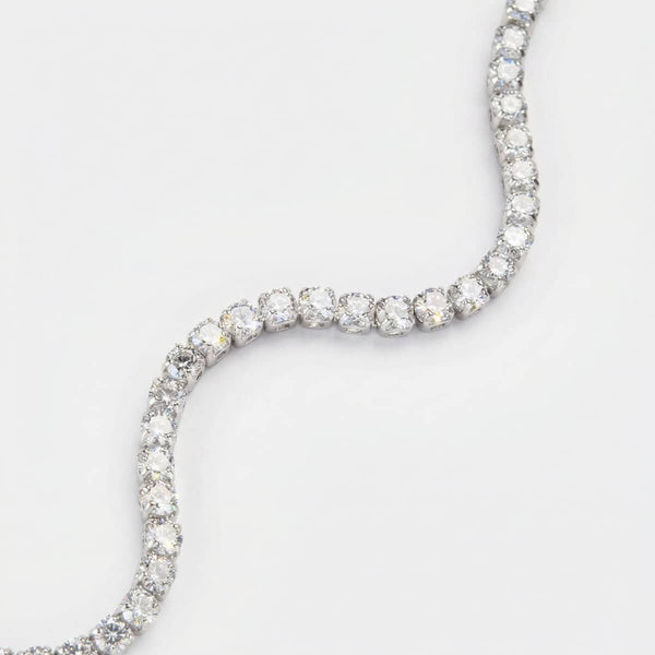 Rhodium x Cristal | Tennis Club Bracelet