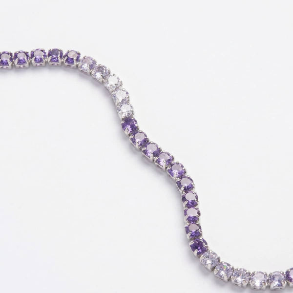 Cristal ombré Rhodium x Violet | Tennis Club Bracelet