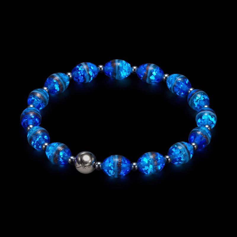 Côte de Cobalt | Bracelet ovale en verre de tigre