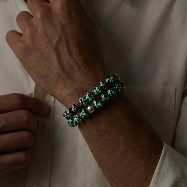 Obsidienne | .925 Argent sterling | Firefly Glass Bracelet