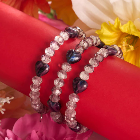 Prune | Argent sterling 925 | Bracelet à cœurs dégradés lumineux 