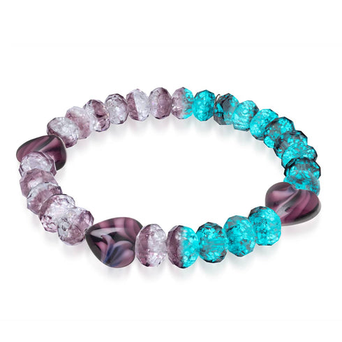 Prune | Argent sterling 925 | Bracelet à cœurs dégradés lumineux 