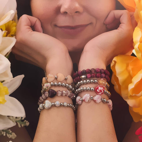 Prune | Argent sterling 925 | Bracelet à cœurs dégradés lumineux 