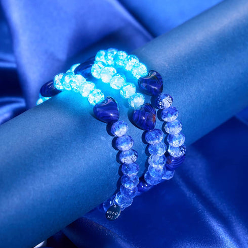 Ultramarine | .925 Sterling Silver | Glowing Gradient Hearts Bracelet