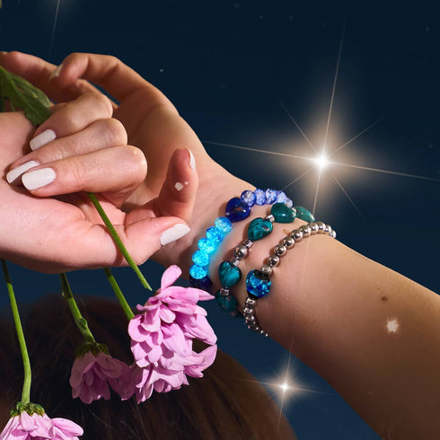 Ultramarine | .925 Sterling Silver | Glowing Gradient Hearts Bracelet