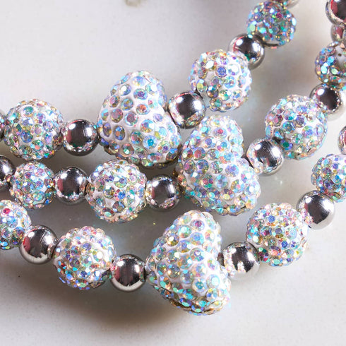 Unicorn White Crystal | Kikiballa Cascade Heart Bracelet