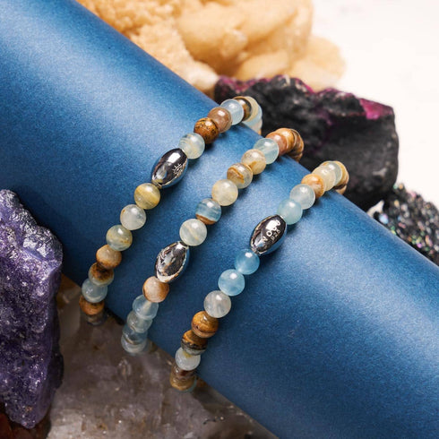 Bracelet en argent sterling 925 | Calcite AAA | Pierres précieuses 