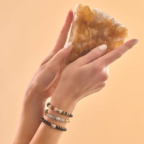 Bracelet en argent sterling 925 | Calcite AAA | Pierres précieuses 