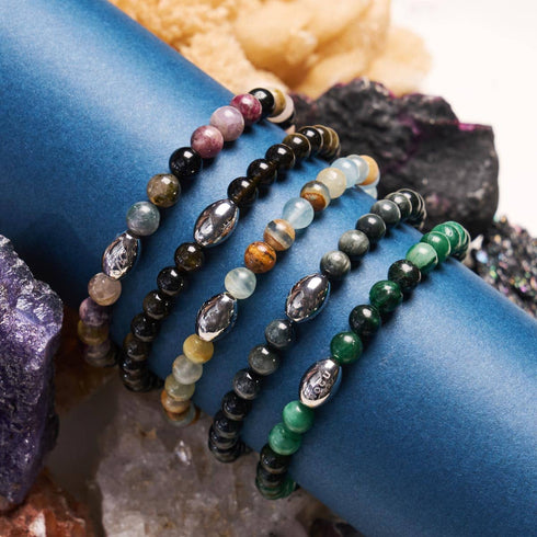 Obsidienne AAA | Argent sterling 925 | Bracelet en pierres précieuses 
