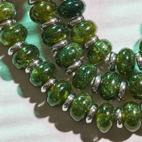 Bracelet en pierres précieuses en agate olive | Abacus 