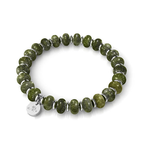 Bracelet en pierres précieuses en agate olive | Abacus 