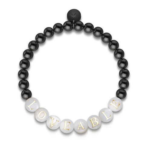 Custom Letter Bracelet | Gunmetal