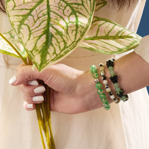 Aventurine noire et verte | Argent sterling 925 | Bracelet baies