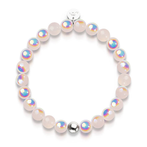 Framboise | Argent sterling 925 | Bracelet en verre à bulles 