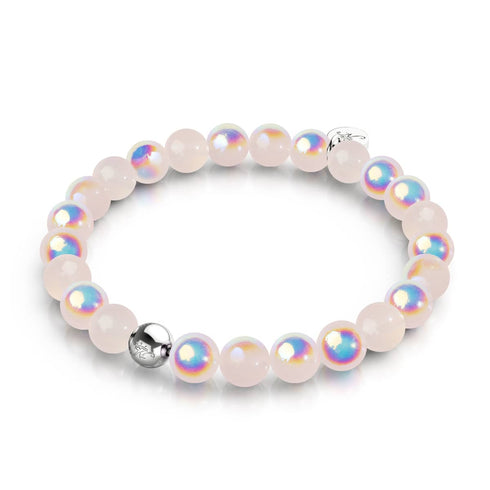 Framboise | Argent sterling 925 | Bracelet en verre à bulles 