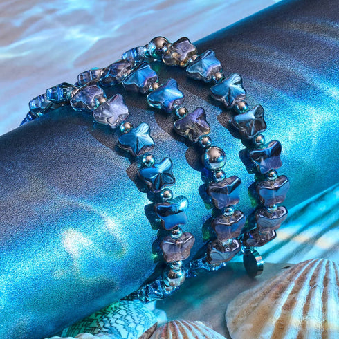 Mer Égée | Argent | Bracelet Papillon Bleu Mystique