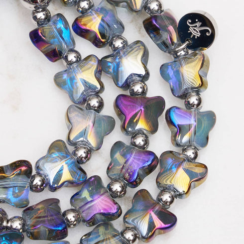 Bracelet Licorne Bleu | Argent | Papillon