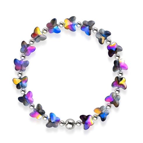 Bracelet Licorne Bleu | Argent | Papillon
