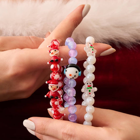 Jack Frost | Argent | Bracelet en sélénite violette 