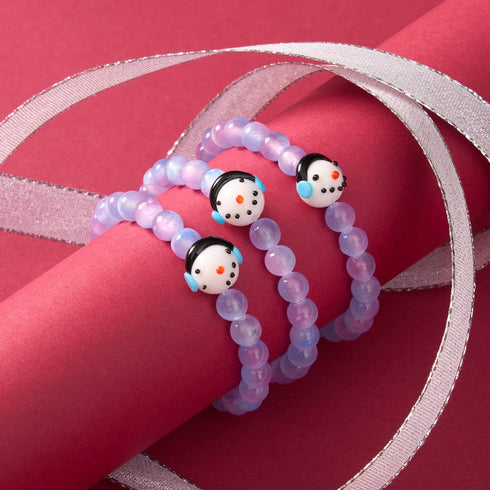 Jack Frost | Argent | Bracelet en sélénite violette 