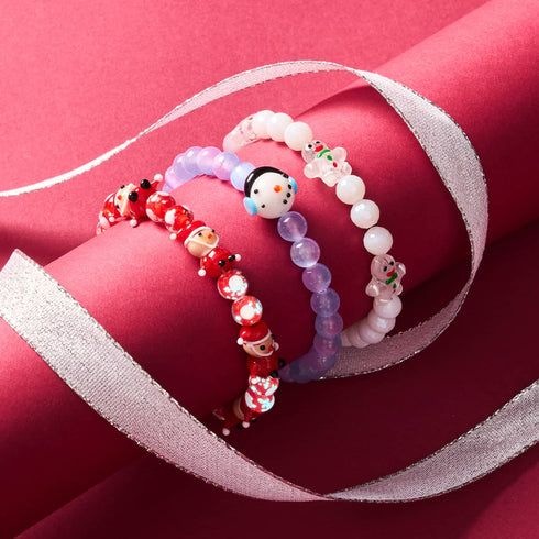 Jack Frost | Argent | Bracelet en sélénite violette 