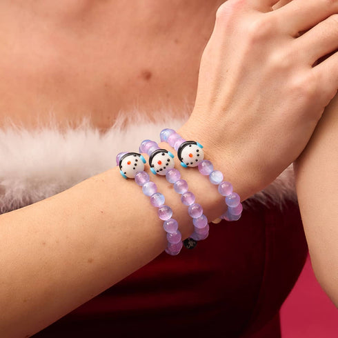 Jack Frost | Argent | Bracelet en sélénite violette 