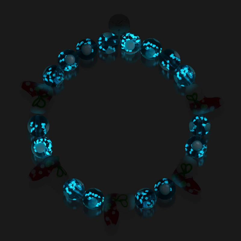 Bas turquoise | Argent | Bracelet à pois en verre Firefly 