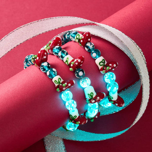 Bas turquoise | Argent | Bracelet à pois en verre Firefly 