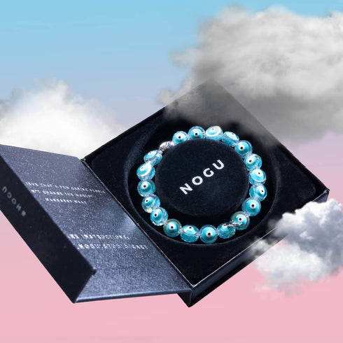 Aqua | Argent sterling 925 | Bracelet mauvais œil en cristal