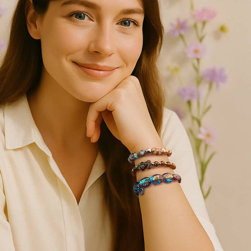 Ambre | Argent | Bracelet Ours en Verre Luciole 