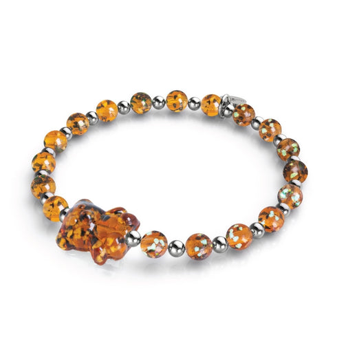 Ambre | Argent | Bracelet Ours en Verre Luciole 