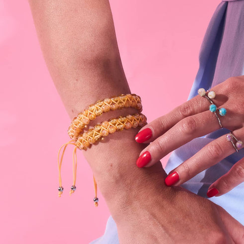 Smoothie à l'abricot | Caramel x Abricot | Bracelet en verre Double Firefly