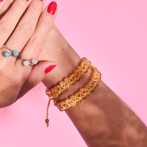 Smoothie à l'abricot | Caramel x Abricot | Bracelet en verre Double Firefly