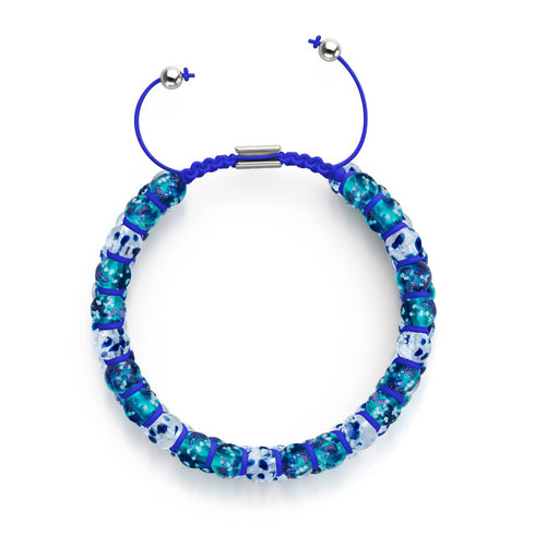 Aquamarine Flame | Lapis Flame x Aquamarine | Double Firefly Glass Bracelet