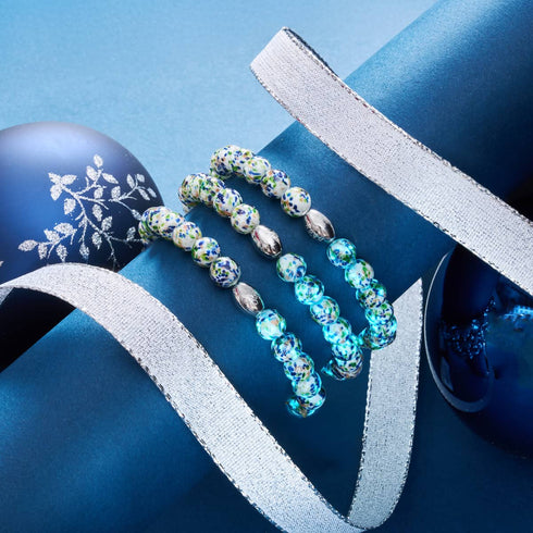Confettis arctiques | Argent sterling 925 | Bracelet en verre Firefly