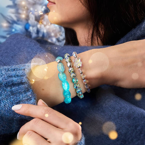 Confettis arctiques | Argent sterling 925 | Bracelet en verre Firefly