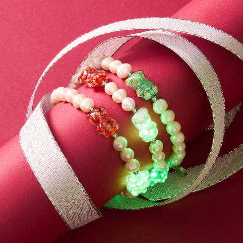 Bracelet Ours en verre Pearl x Firefly | Argent | Noël ours 