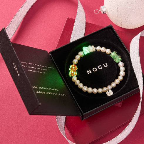 Bracelet Ours en verre Pearl x Firefly | Argent | Noël ours 