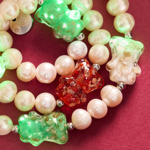 Bracelet Ours en verre Pearl x Firefly | Argent | Noël ours 