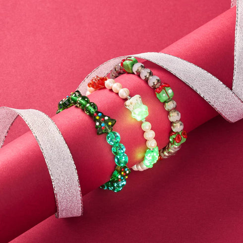Bracelet Ours en verre Pearl x Firefly | Argent | Noël ours 