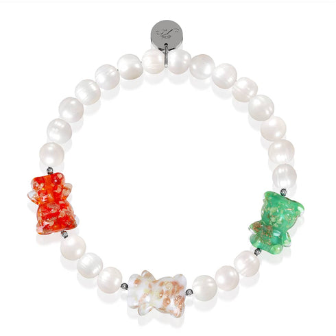 Bracelet Ours en verre Pearl x Firefly | Argent | Noël ours 