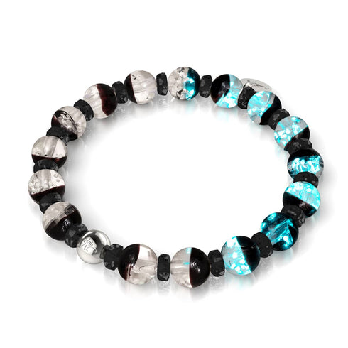 Bracelet boule à neige en verre Firefly noir