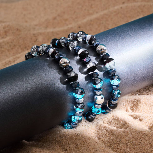 Bracelet boule à neige en verre Firefly noir