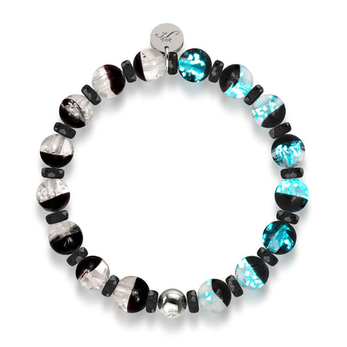 Bracelet boule à neige en verre Firefly noir