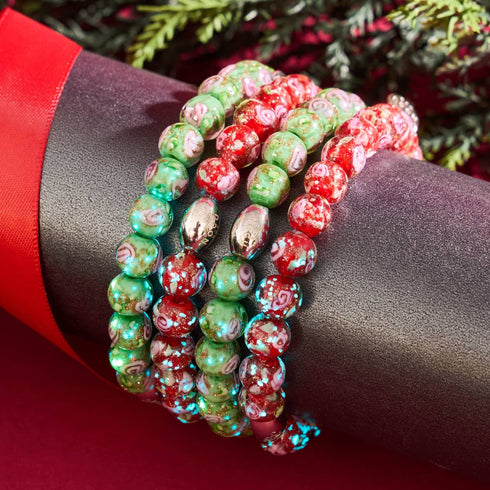 Bracelet de jardin en verre Firefly Blue Carmine | Argent sterling 925