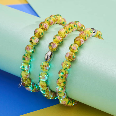 Jonquille bleue | Argent sterling 925 | Bracelet de jardin en verre Firefly