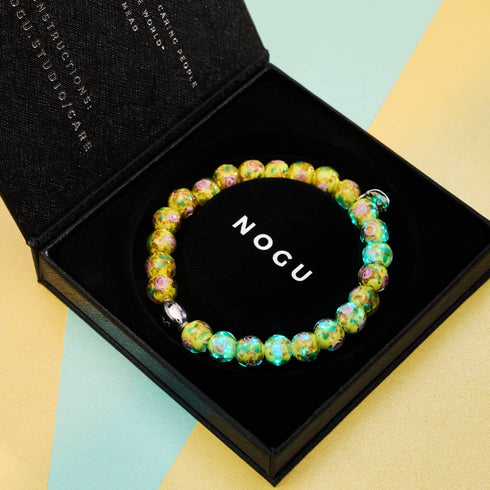 Jonquille bleue | Argent sterling 925 | Bracelet de jardin en verre Firefly
