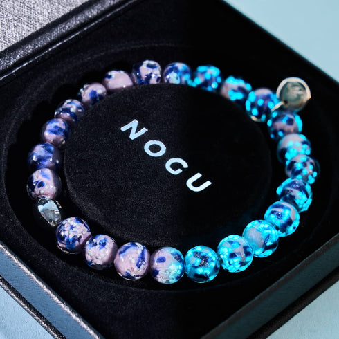 Iris bleu | Argent sterling 925 | Bracelet en verre Firefly