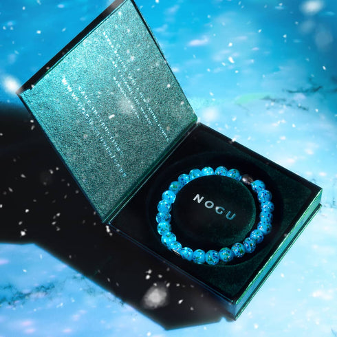 Genévrier bleu | Argent sterling 925 | Bracelet en verre Firefly