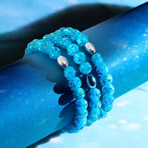 Genévrier bleu | Argent sterling 925 | Bracelet en verre Firefly